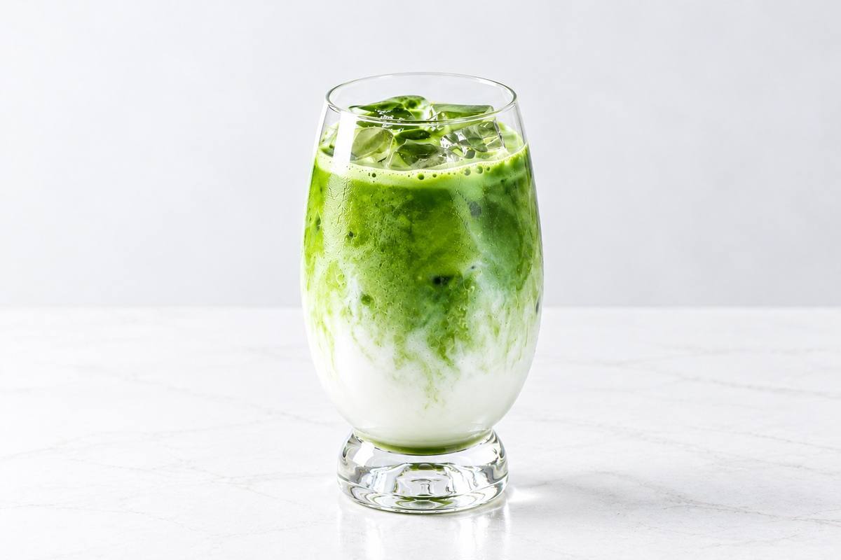 オーツミルクで作った抹茶ラテ